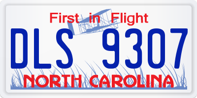 NC license plate DLS9307