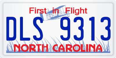 NC license plate DLS9313