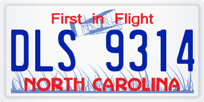 NC license plate DLS9314