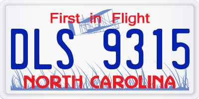 NC license plate DLS9315