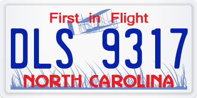 NC license plate DLS9317