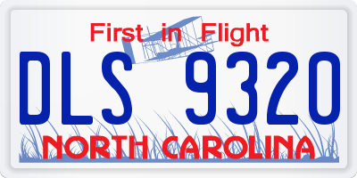 NC license plate DLS9320