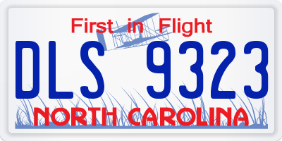 NC license plate DLS9323