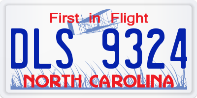 NC license plate DLS9324