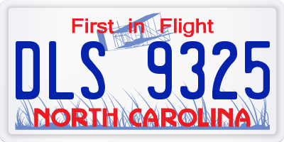 NC license plate DLS9325