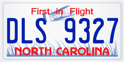NC license plate DLS9327