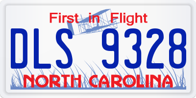NC license plate DLS9328