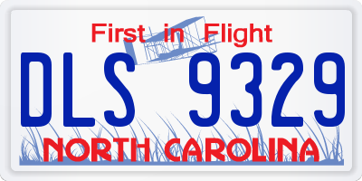 NC license plate DLS9329