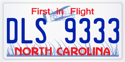 NC license plate DLS9333