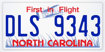 NC license plate DLS9343