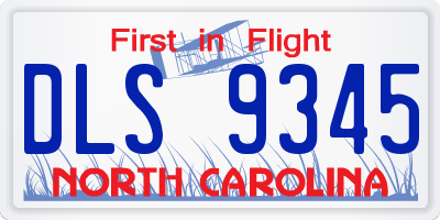 NC license plate DLS9345