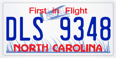 NC license plate DLS9348