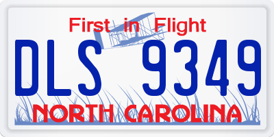 NC license plate DLS9349