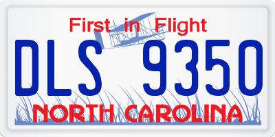 NC license plate DLS9350
