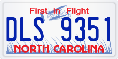 NC license plate DLS9351