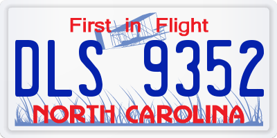 NC license plate DLS9352
