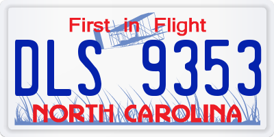NC license plate DLS9353