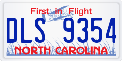 NC license plate DLS9354