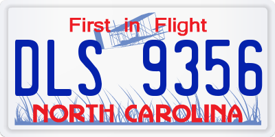 NC license plate DLS9356