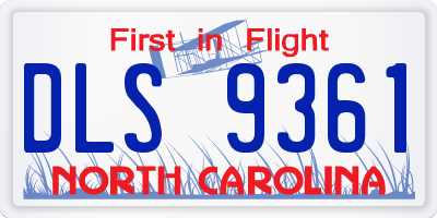 NC license plate DLS9361