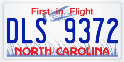 NC license plate DLS9372