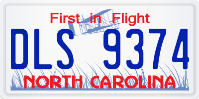 NC license plate DLS9374