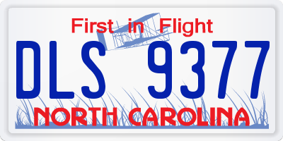 NC license plate DLS9377