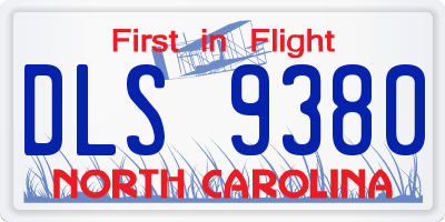 NC license plate DLS9380