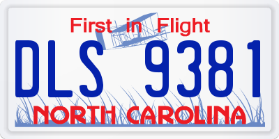 NC license plate DLS9381