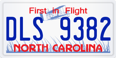 NC license plate DLS9382
