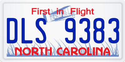 NC license plate DLS9383