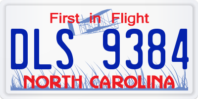NC license plate DLS9384