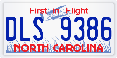 NC license plate DLS9386