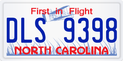 NC license plate DLS9398