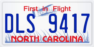 NC license plate DLS9417