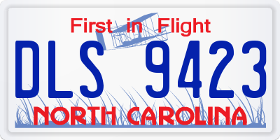 NC license plate DLS9423