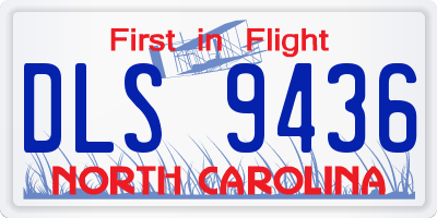 NC license plate DLS9436