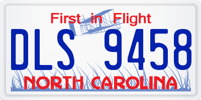 NC license plate DLS9458