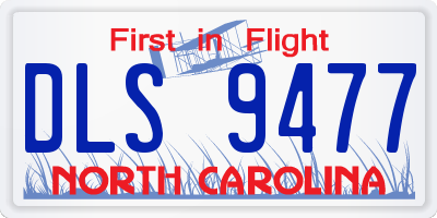 NC license plate DLS9477