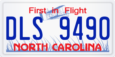 NC license plate DLS9490