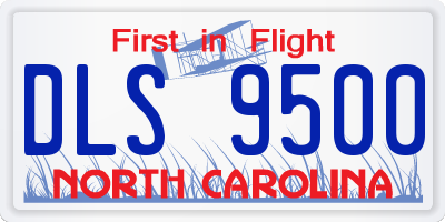 NC license plate DLS9500