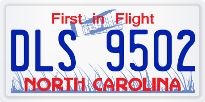 NC license plate DLS9502