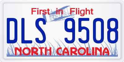 NC license plate DLS9508