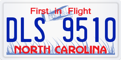 NC license plate DLS9510