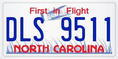 NC license plate DLS9511
