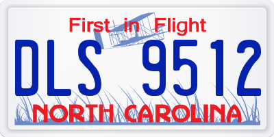 NC license plate DLS9512