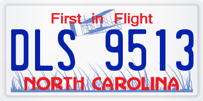 NC license plate DLS9513