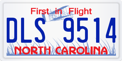 NC license plate DLS9514