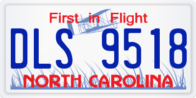 NC license plate DLS9518