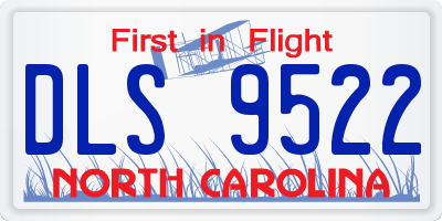 NC license plate DLS9522